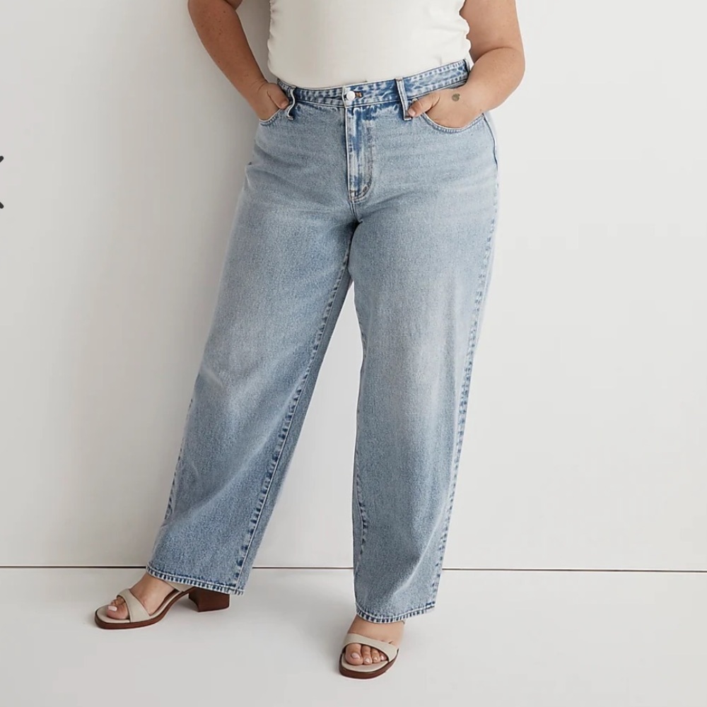Madewell Plus Curvy Baggy Straight jeans 28w NWT